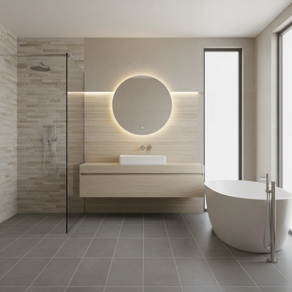 comparison of ceramic tile bathroom floor layout