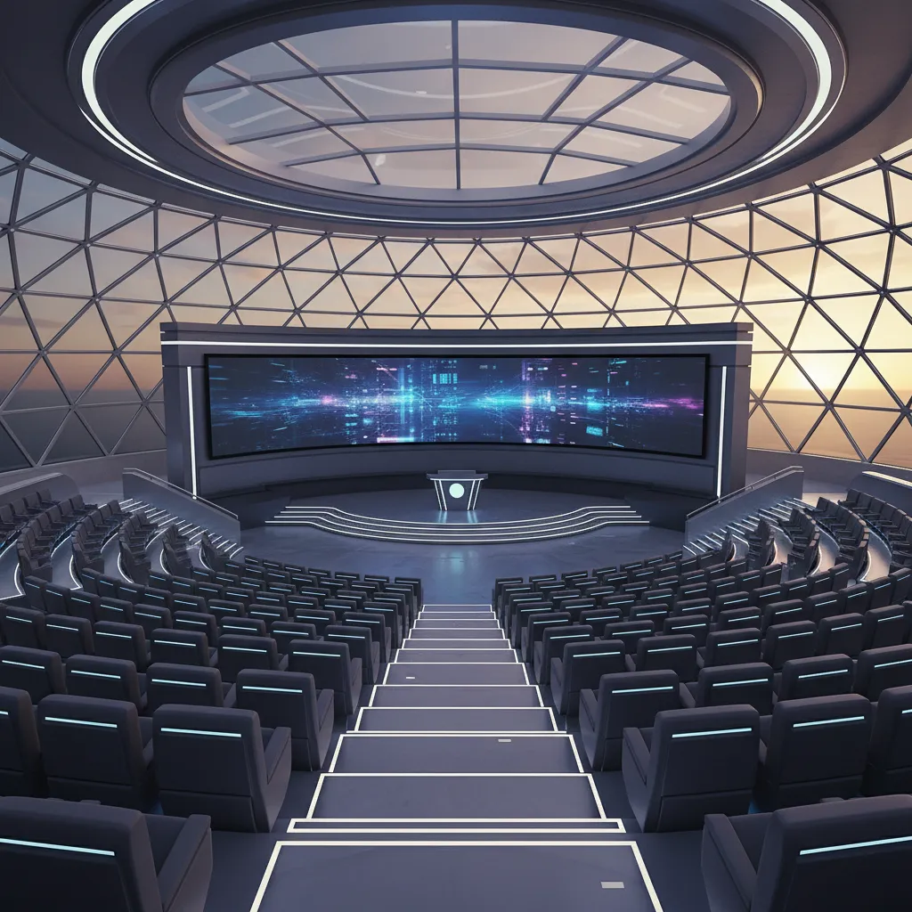 virtual 3D conference environment used for hybrid events