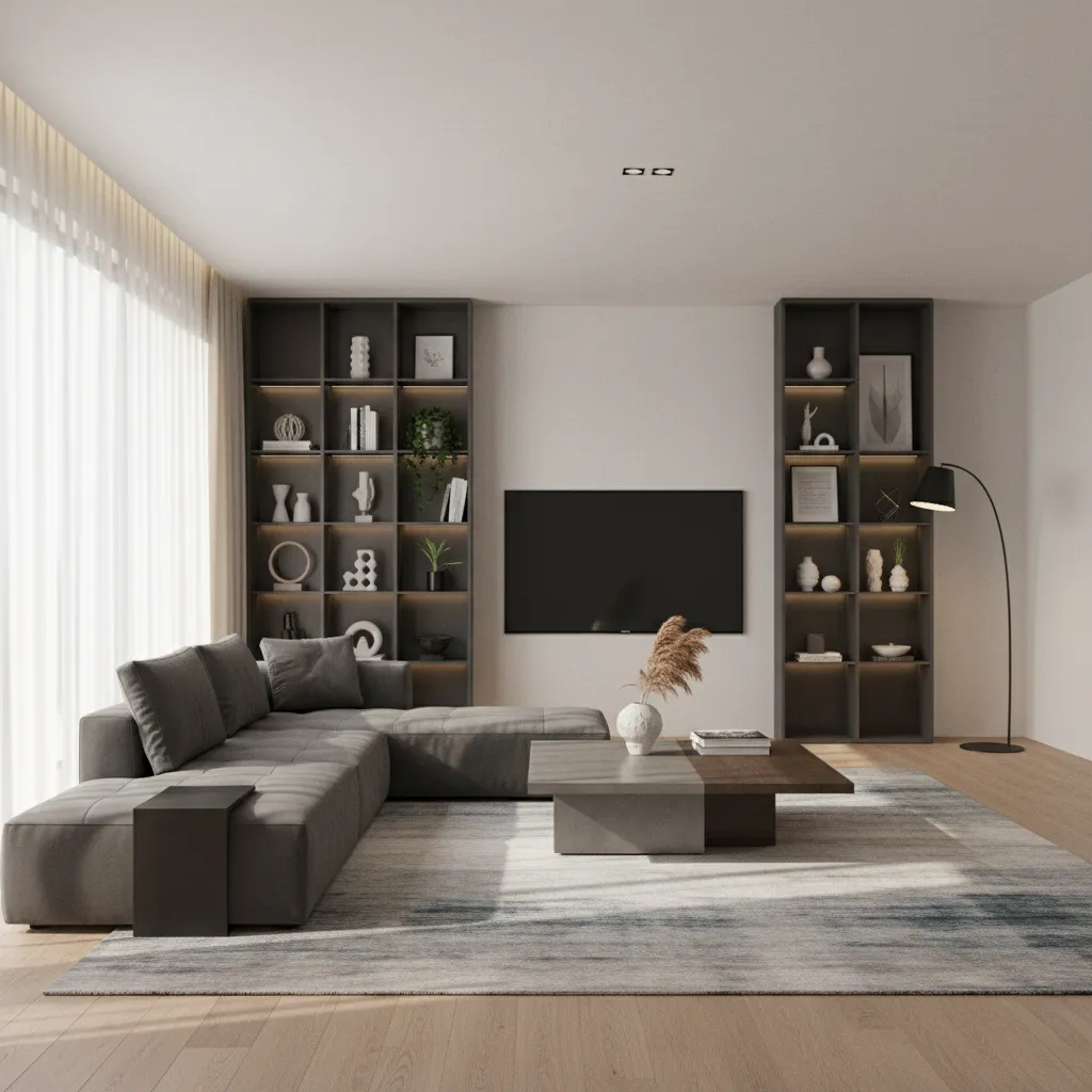 Sala virtual diseñada en simulador de interiores