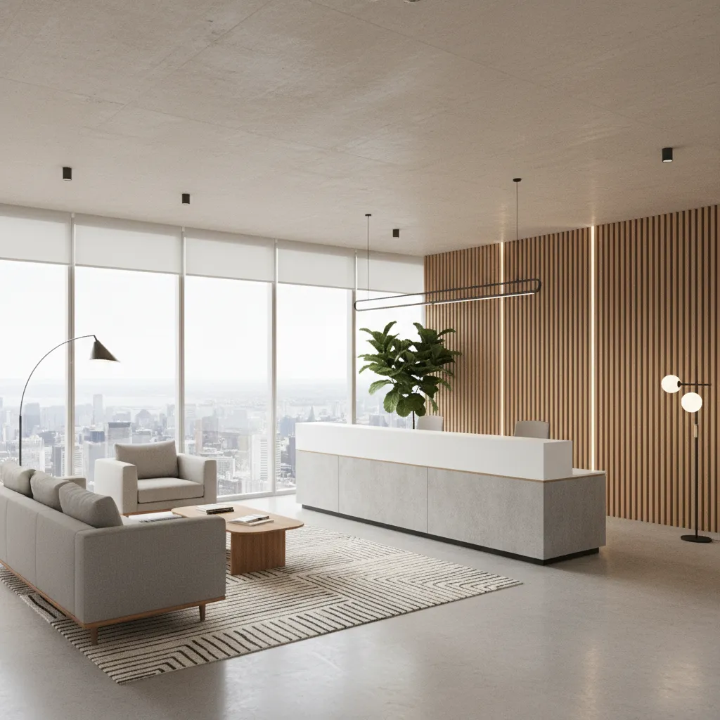 Modern coworking reception area representing a virtual office business address