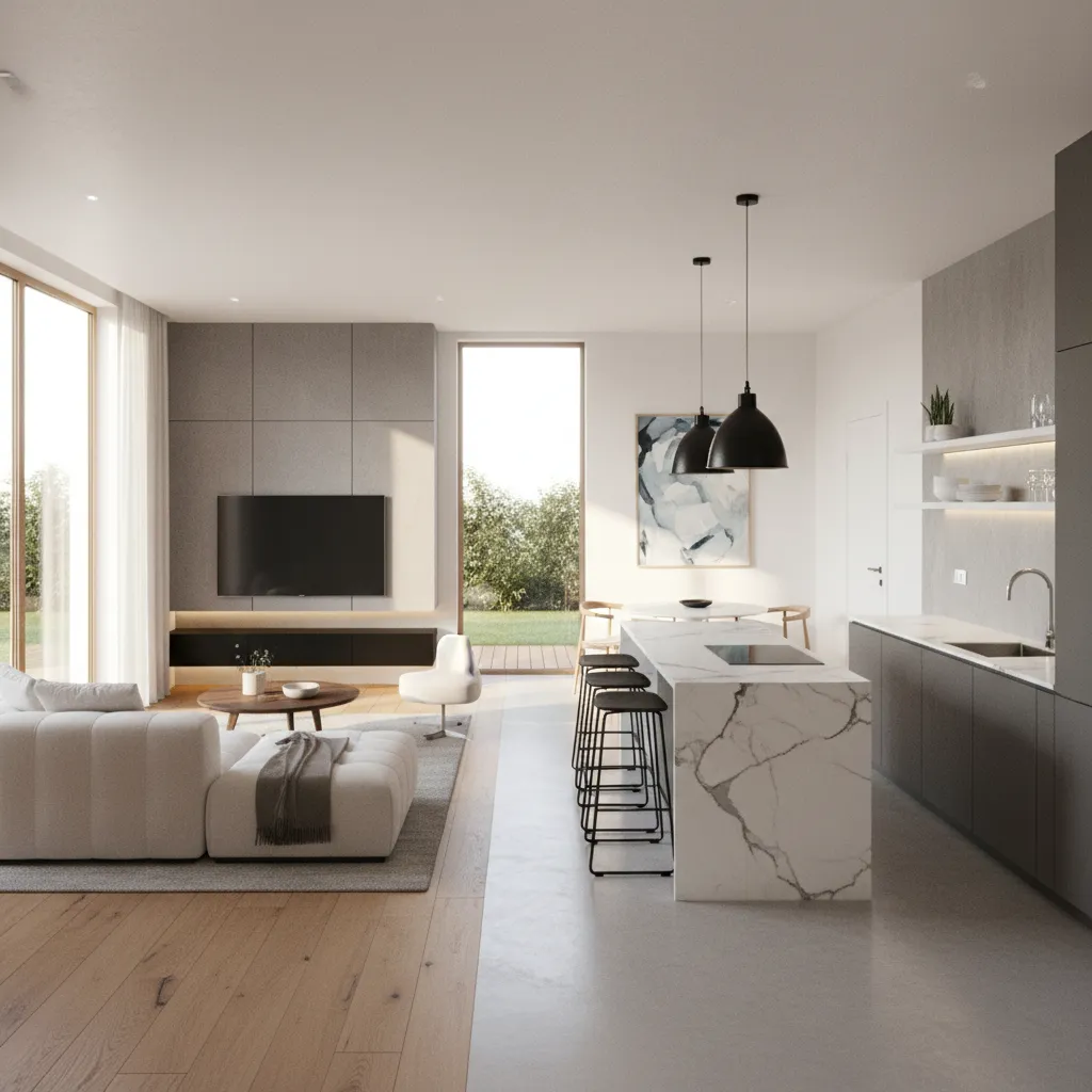 Visualisasi 3D rumah type 72 satu lantai