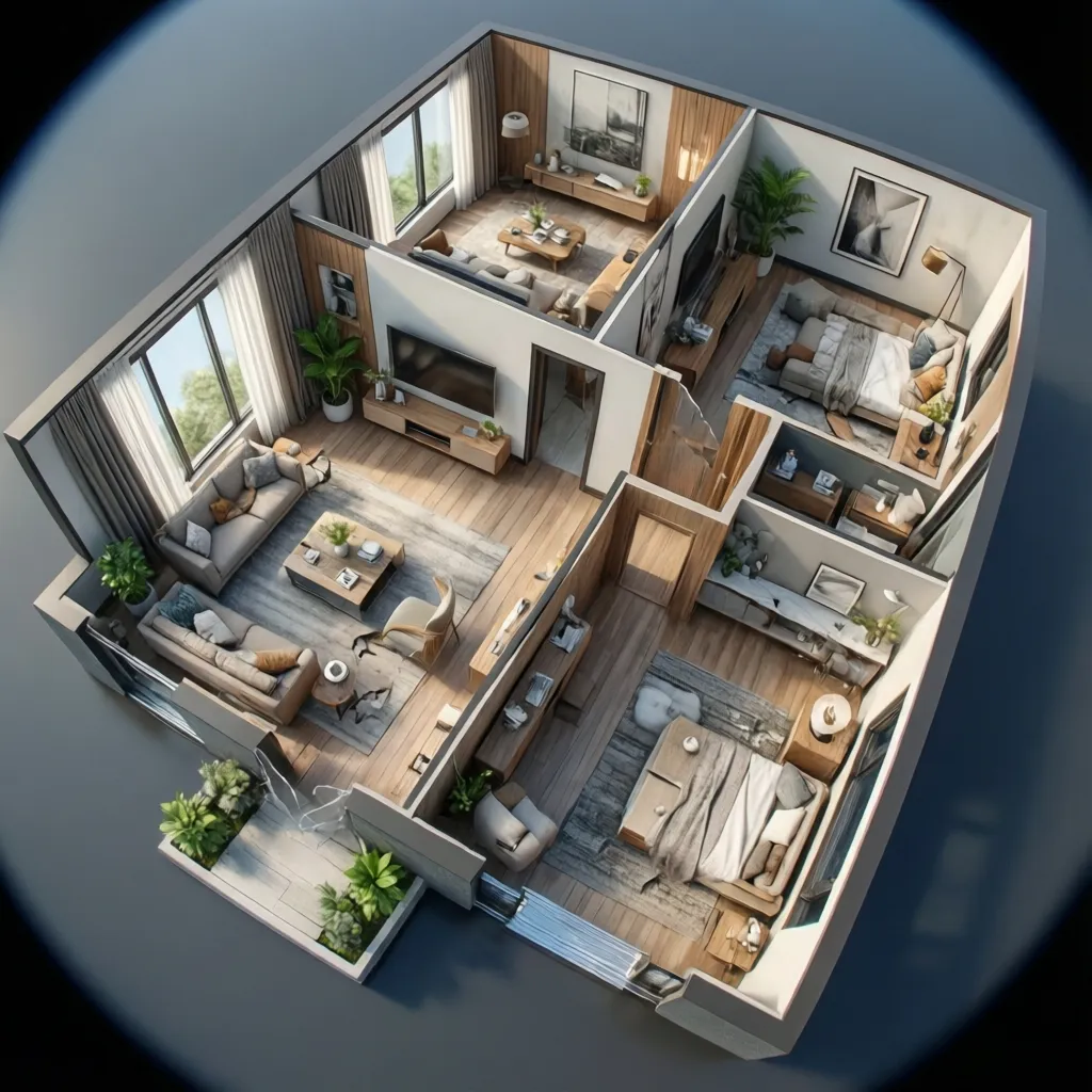 Visualisasi denah rumah menggunakan model 3D