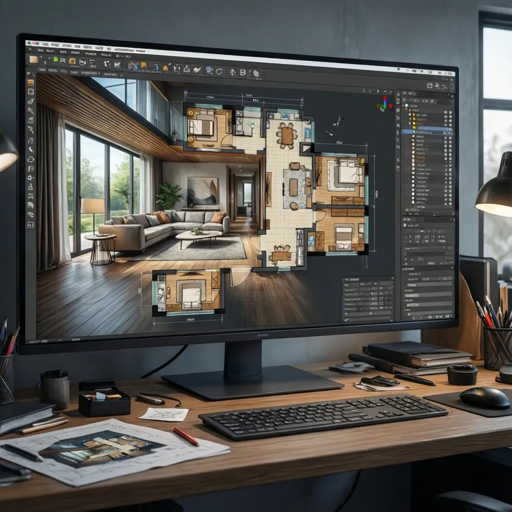 Visualisasi desain rumah digital untuk perencanaan