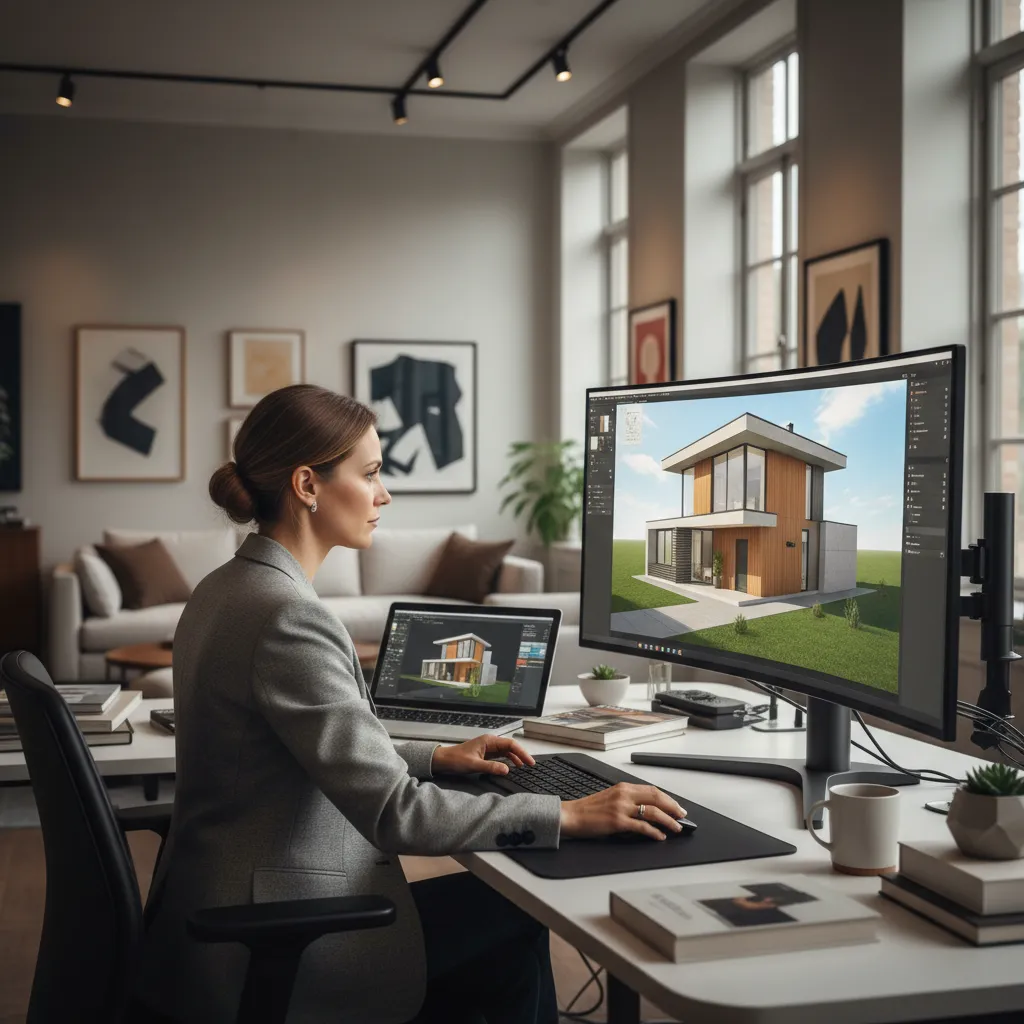 Visualisasi desain rumah menggunakan model tiga dimensi