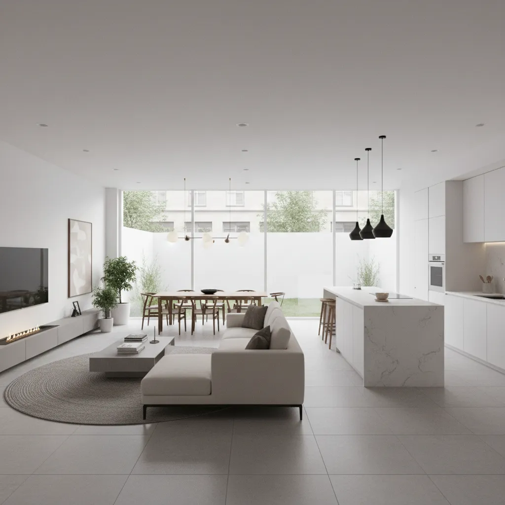 Visualização 3D de interior baseada em planta de casa digital