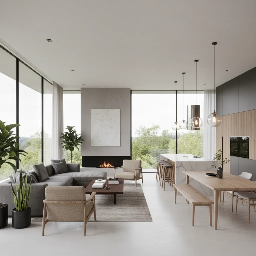 Visualización 3D del interior de una casa generada por software de diseño