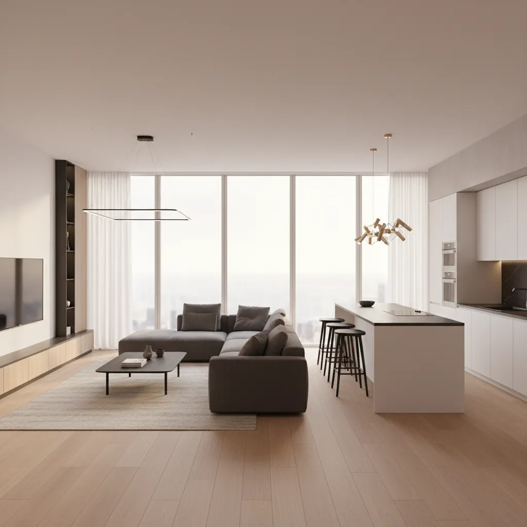Visualización 3D de un interior de vivienda generado desde plano digital