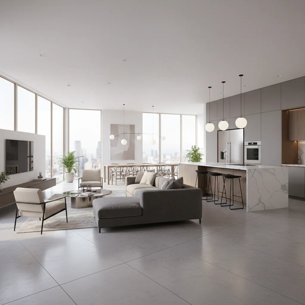 Visualización 3D de un plano de casa transformado en interior realista