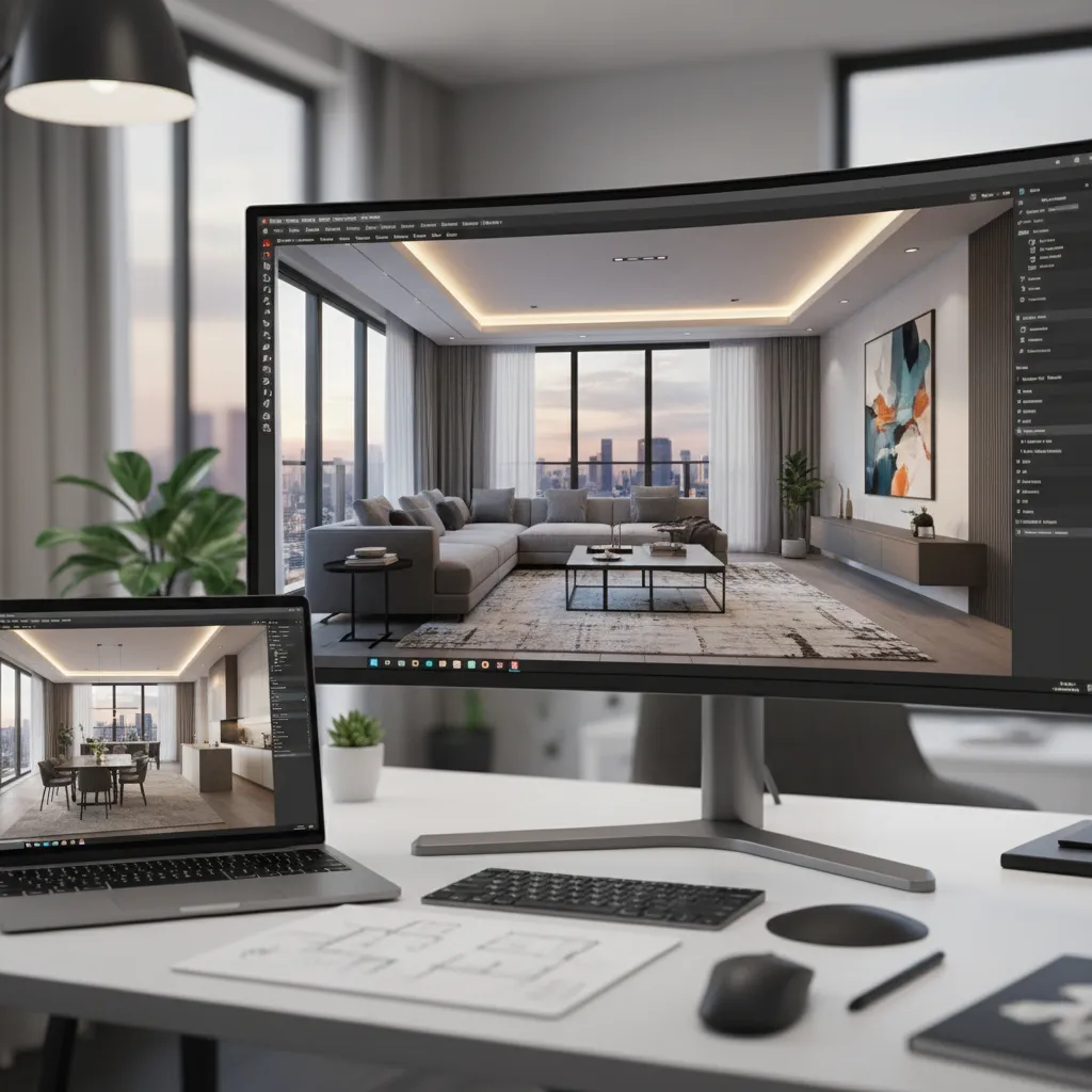 Visualización 3D de un proyecto de interiorismo