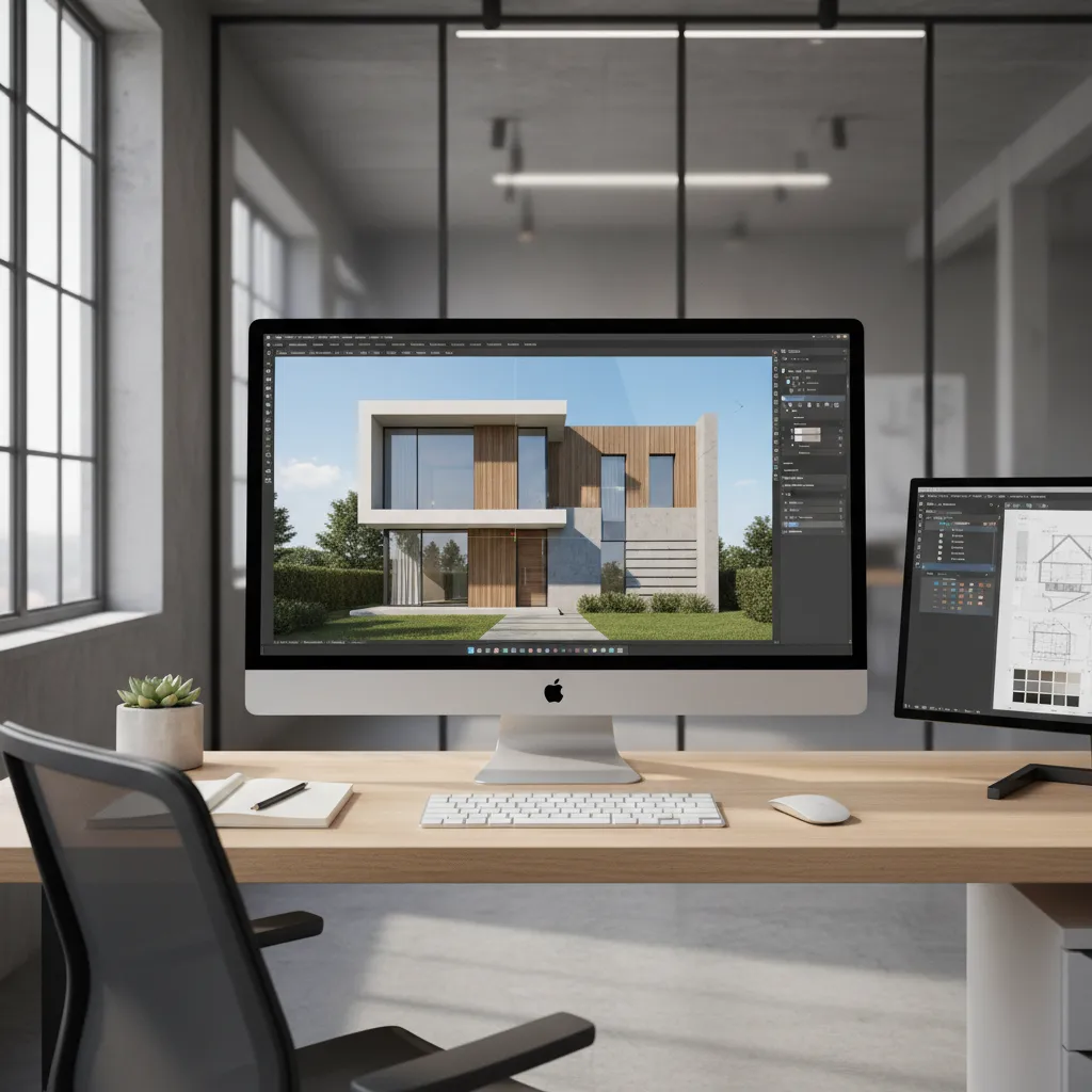 Visualización 3D de una casa antes de la construcción