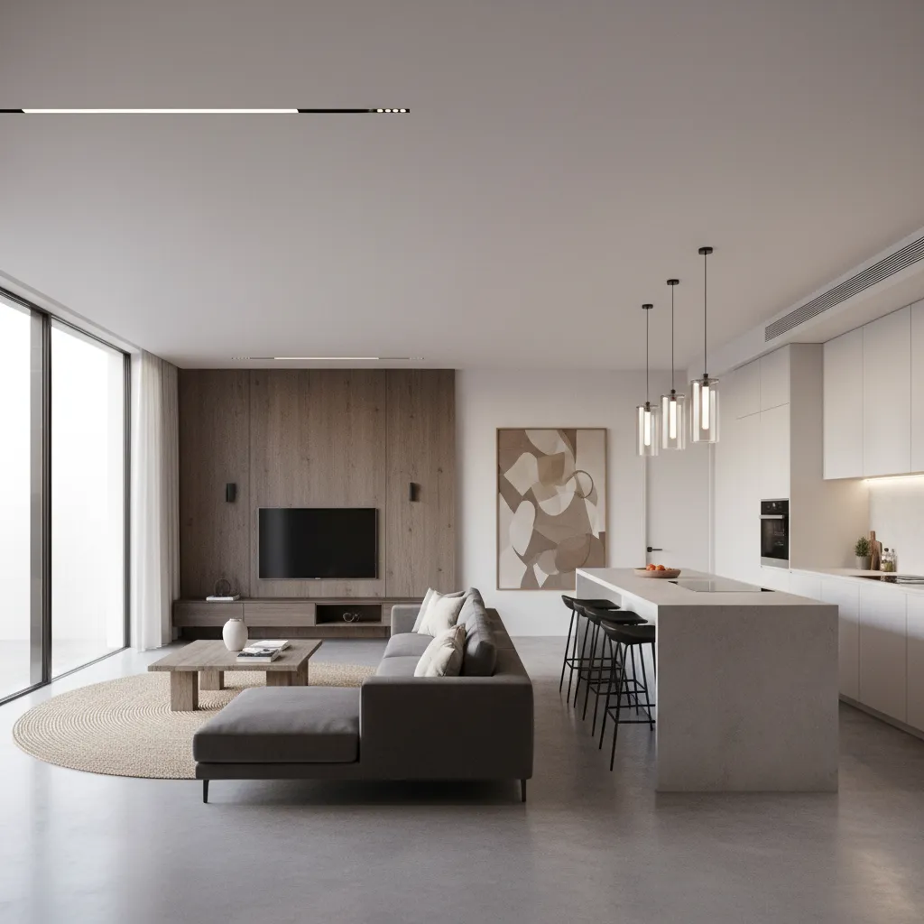 Visualización 3D de interior de vivienda generada desde un plano digital
