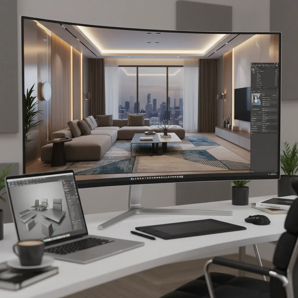 Visualización 3D realista de un proyecto de interiorismo