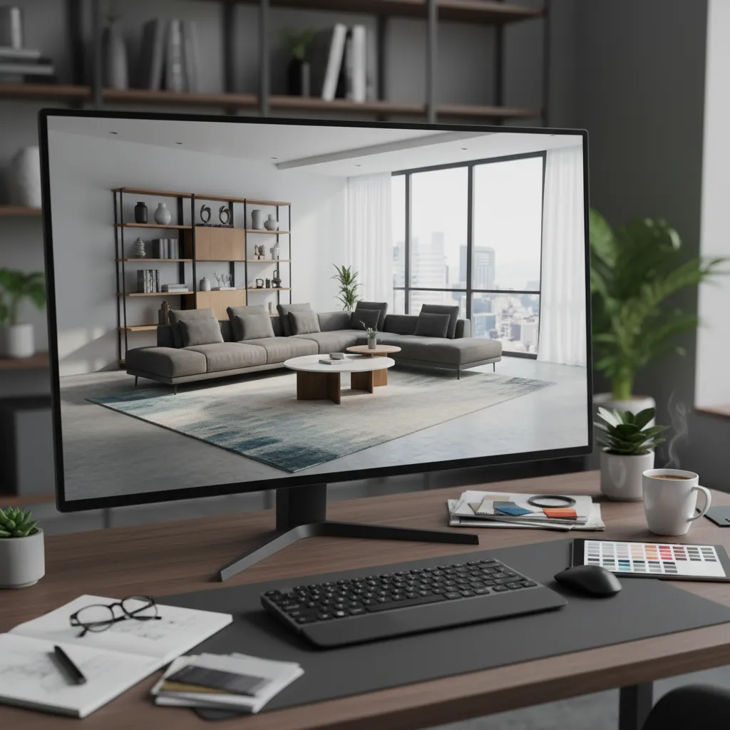 Visualización 3D de un proyecto de diseño interior