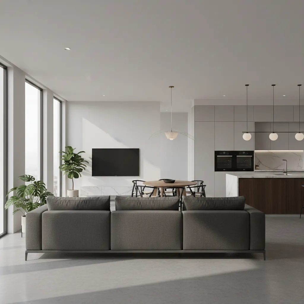 Visualización 3D de una vivienda generada en una aplicación de diseño