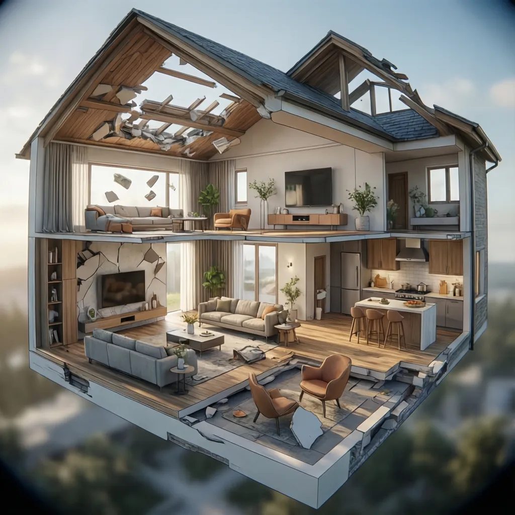 Modelo 3D de una casa generado en software de diseño