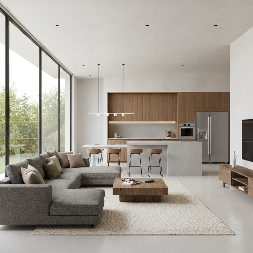 Vista 3D realista de una casa generada con software de diseño
