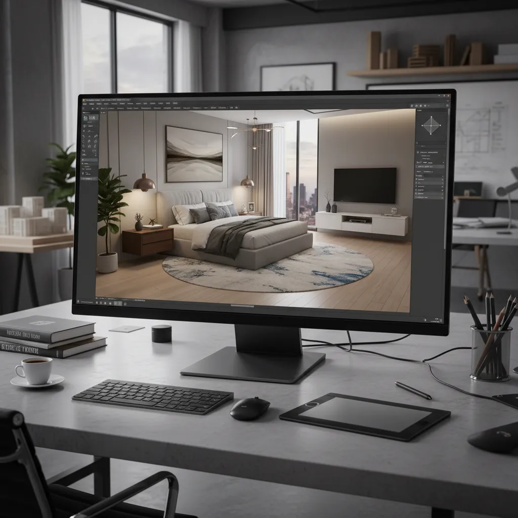 Visualización 3D de un dormitorio antes de realizar el diseño real