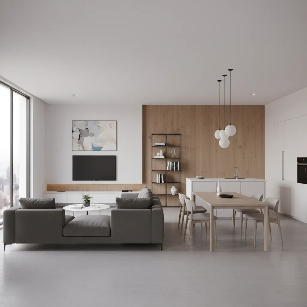 Modelo 3D de un apartamento mostrando distribución interior