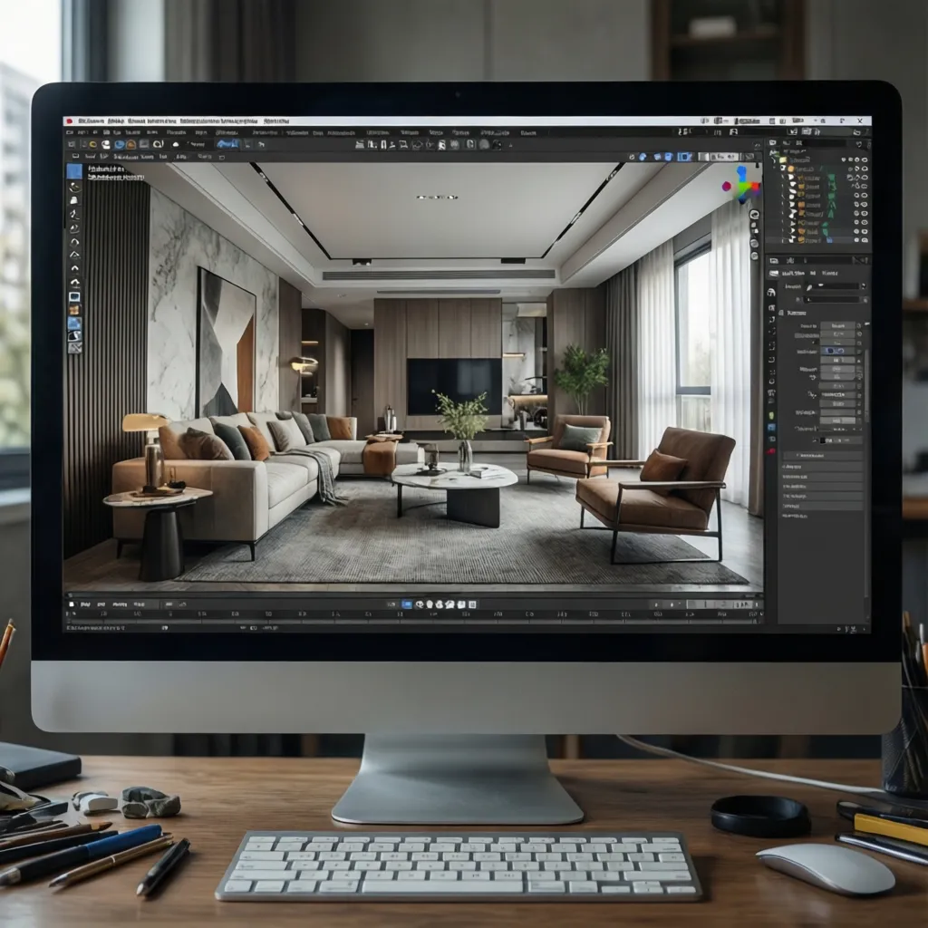 Visualización digital de un proyecto de interiorismo