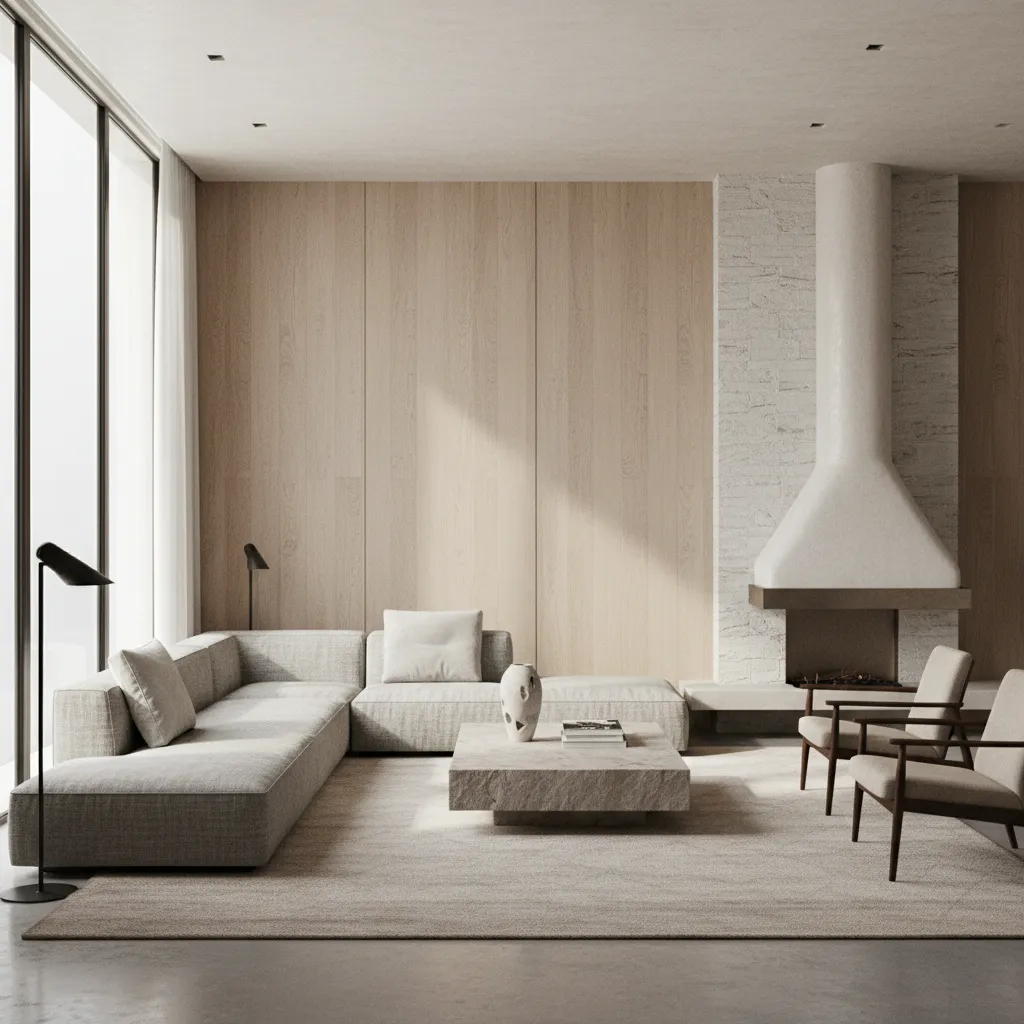 render realista de sala moderna generado en software de diseño