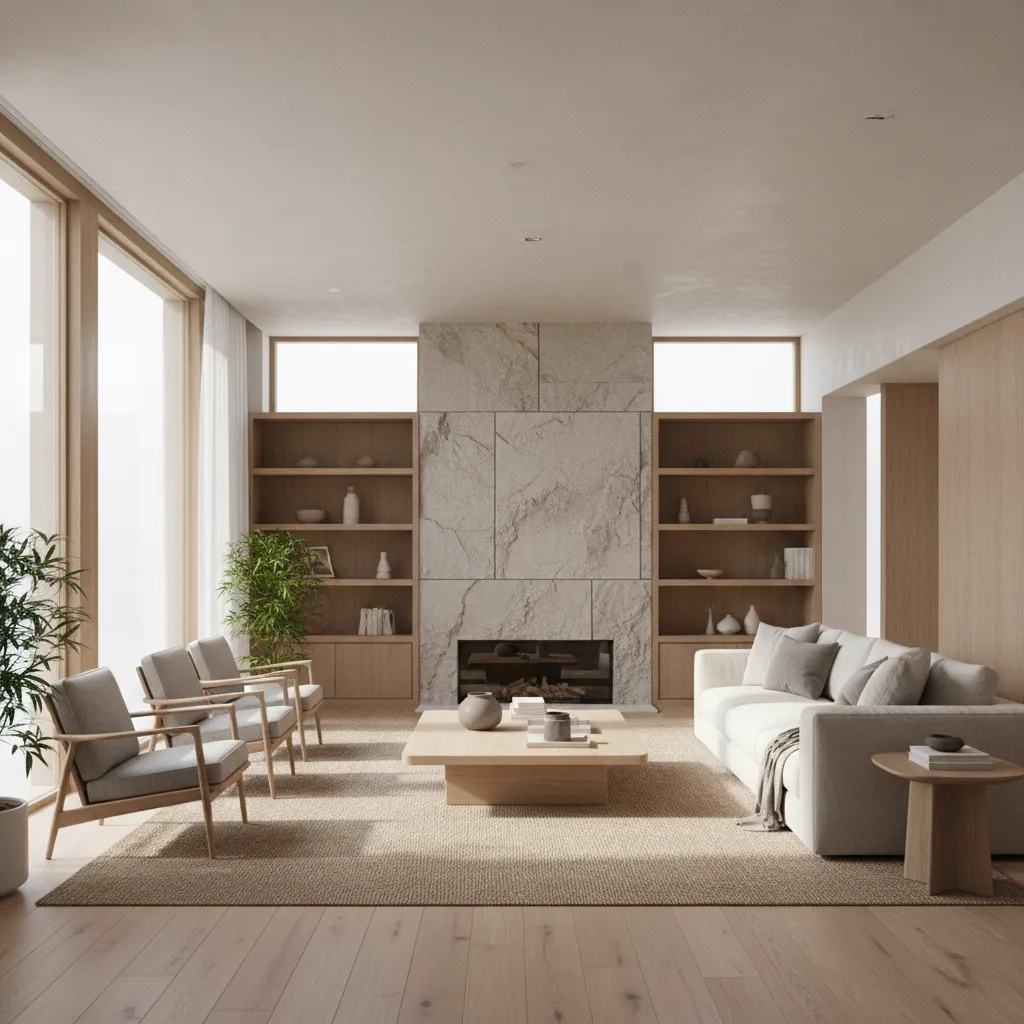 Render realista de diseño de interiores moderno