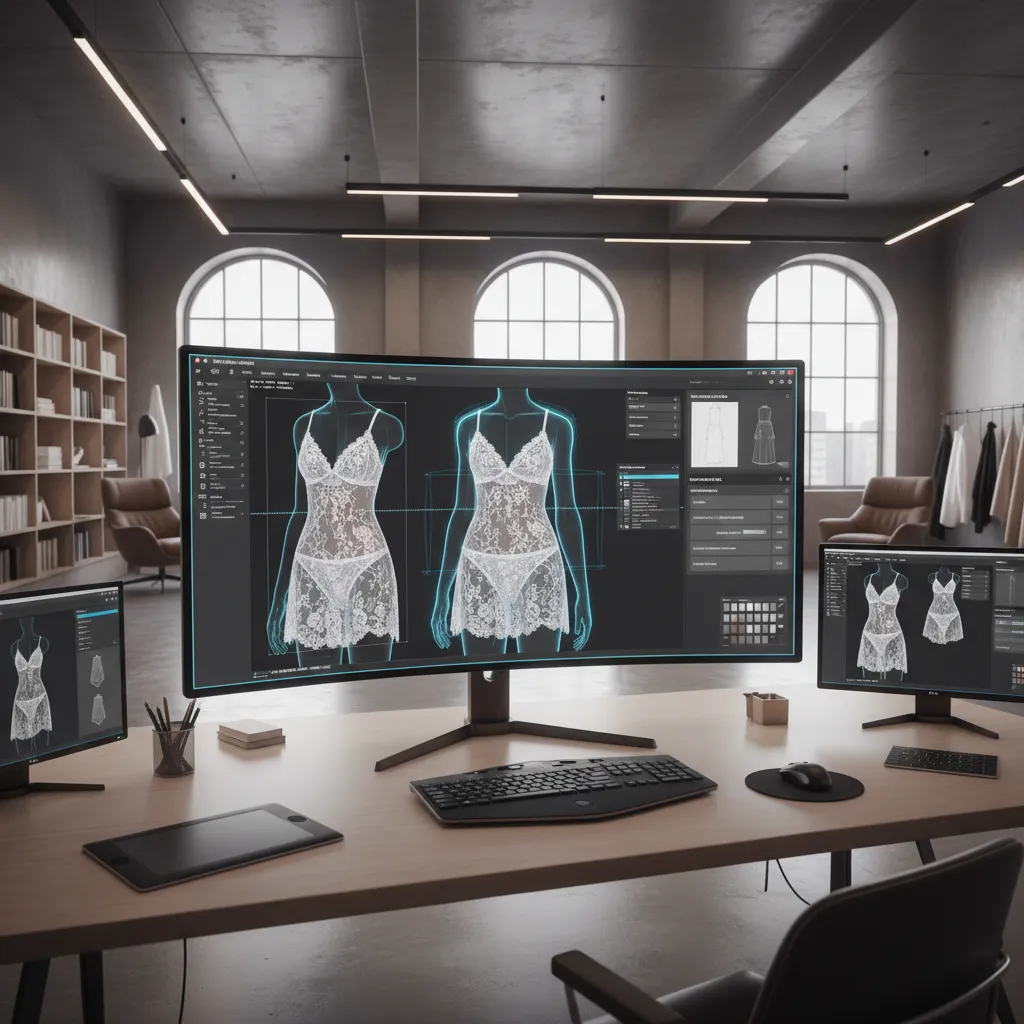 Visualización digital de diseño de lencería