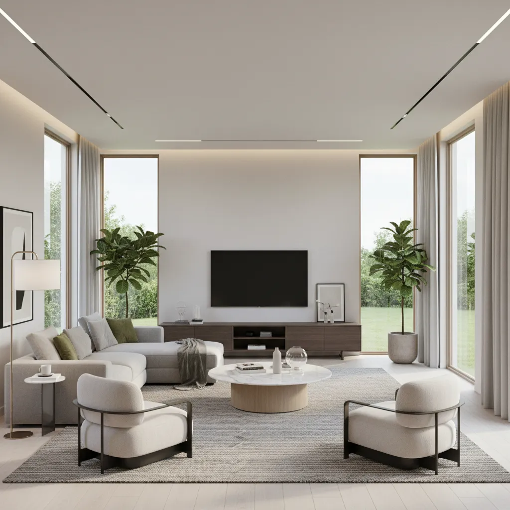 Render 3D realista de interior de vivienda diseñado digitalmente