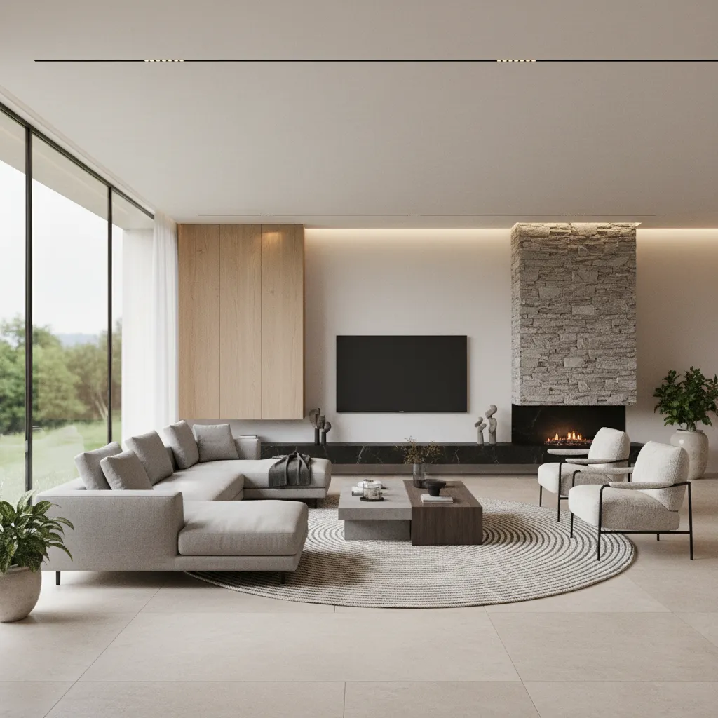 Render interior realista de una vivienda generado desde un modelo 3D