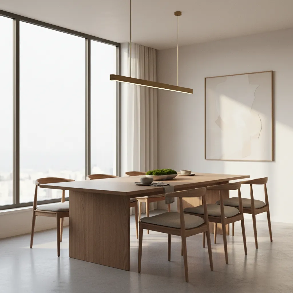 render realista de comedor moderno generado digitalmente