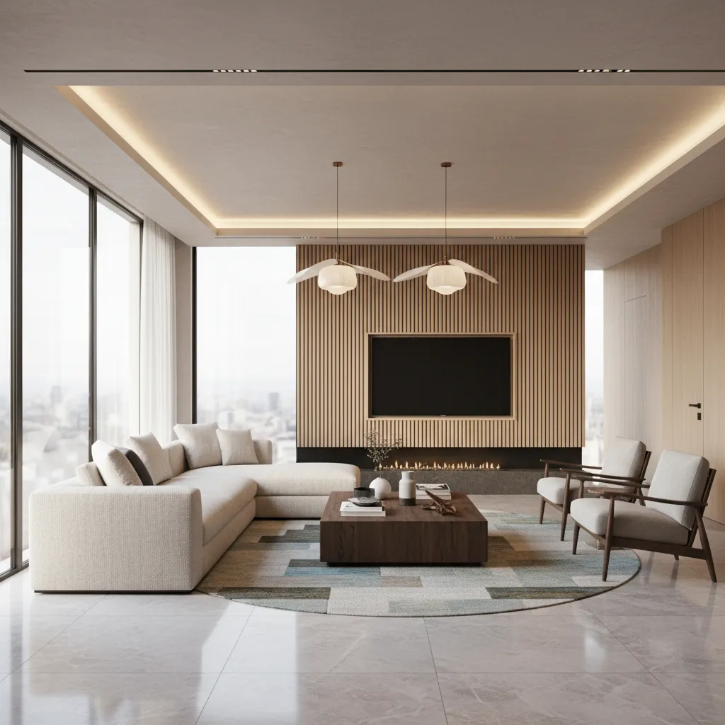 Simulación de materiales y luz en diseño interior 3D