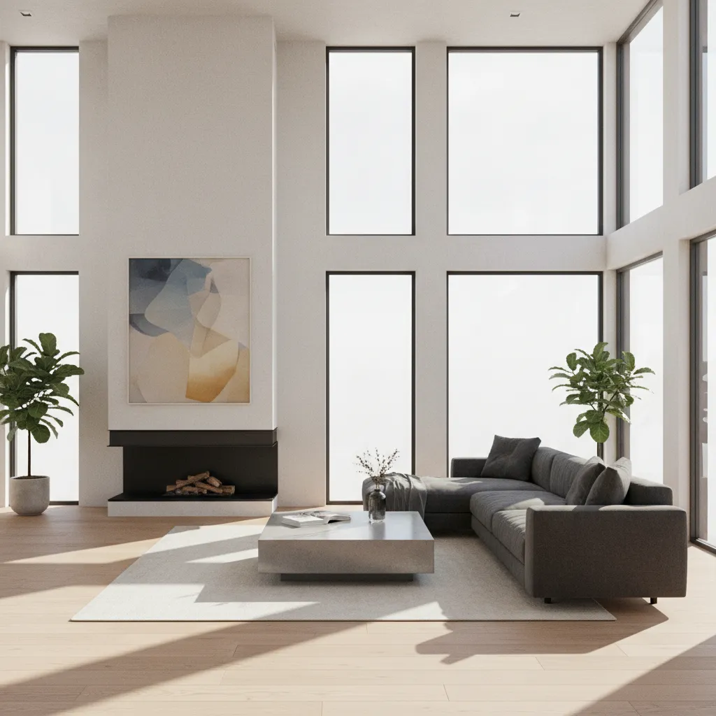 Render 3D de un salón diseñado con software de planificación de casas