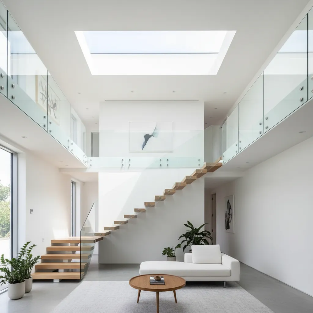 Contoh void pencahayaan pada rumah tiga lantai