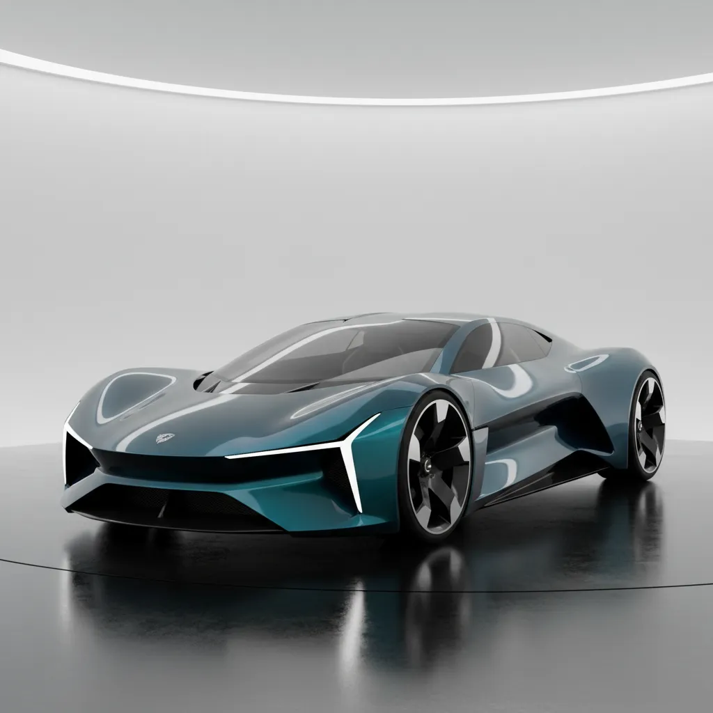 Automotive design visualization rendered using VRED with realistic lighting