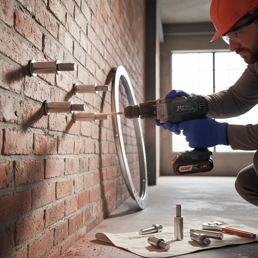 installing heavy duty wall anchors for mounting a wall fan