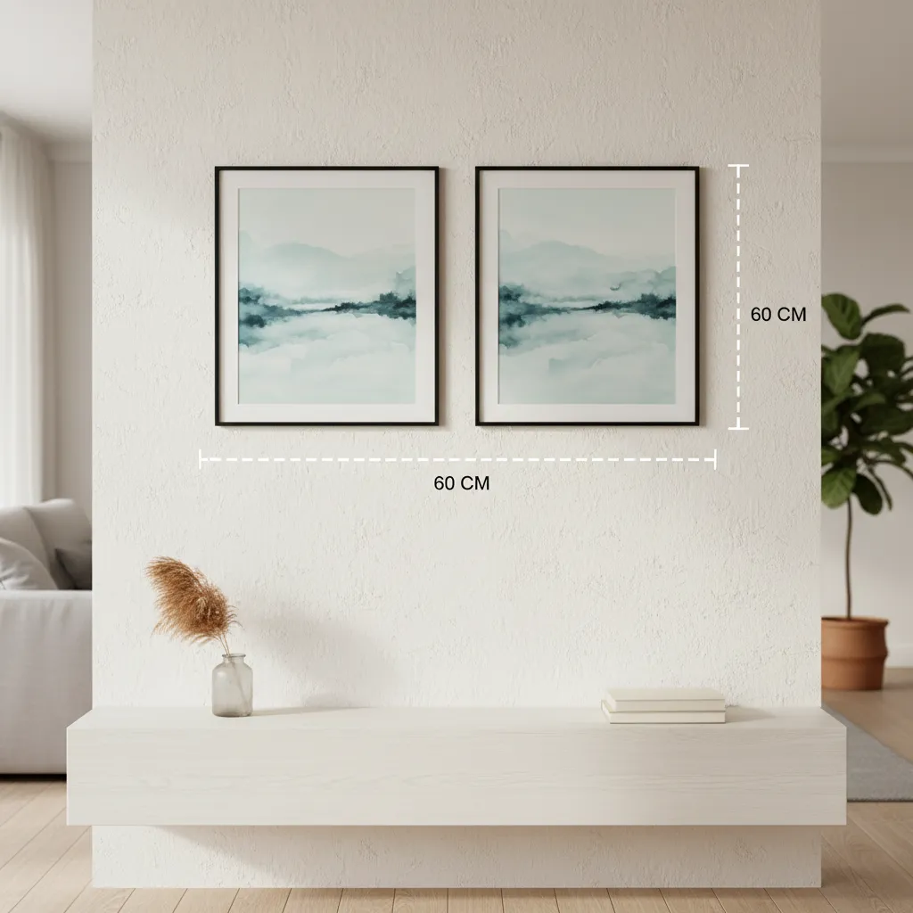 Measurement guide showing spacing between two frames