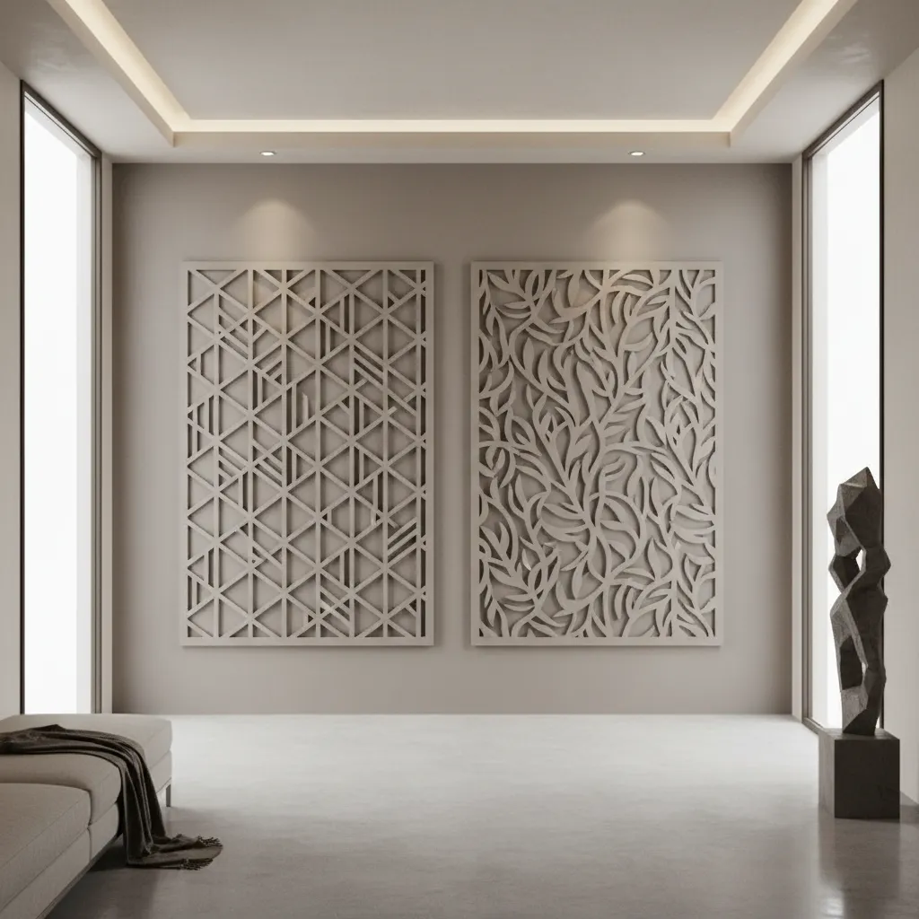 Comparison of geometric and organic wall cut out patterns