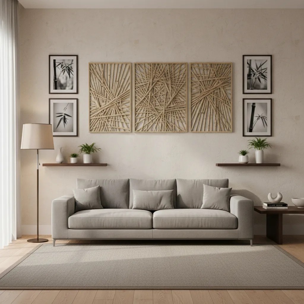 Interior wall layout planning showing placement zones for wall decor