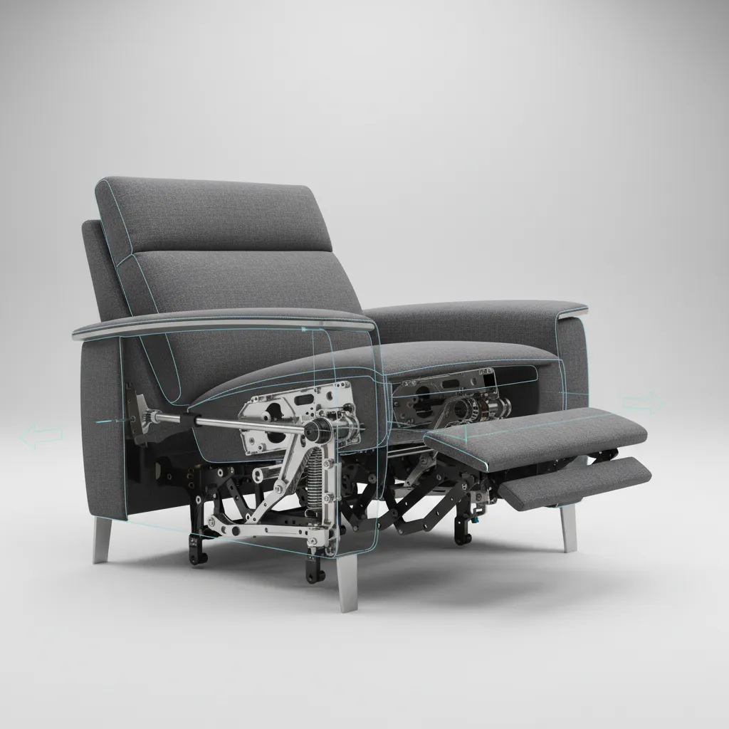 visual explanation of wall hugger recliner mechanism moving forward