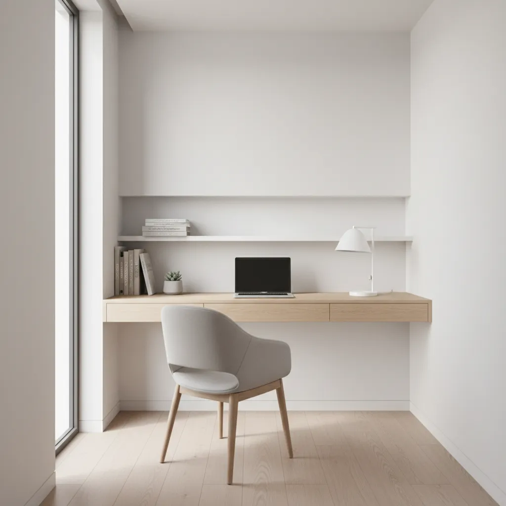 Wall mounted desk solution for maximizing study room space