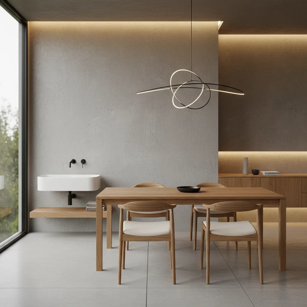 Compact wall mounted wash basin design for a modern dining room