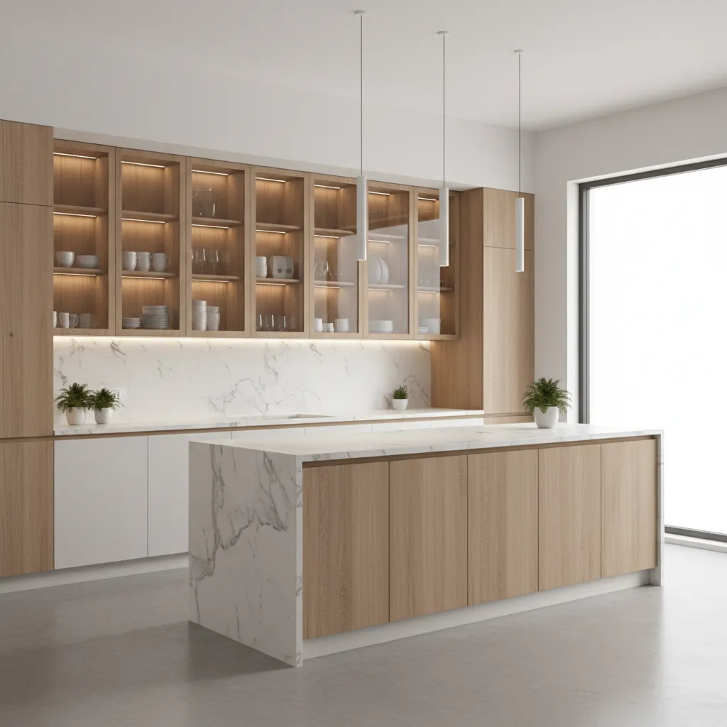 Wall Mounted Kitchen Cabinets with Glass Doors: Smart Design Guide