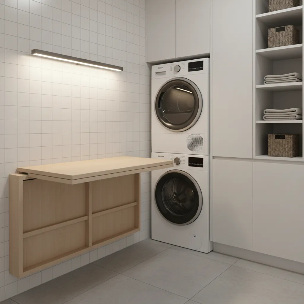 Using Washer and Dryer Tops as Folding Surfaces