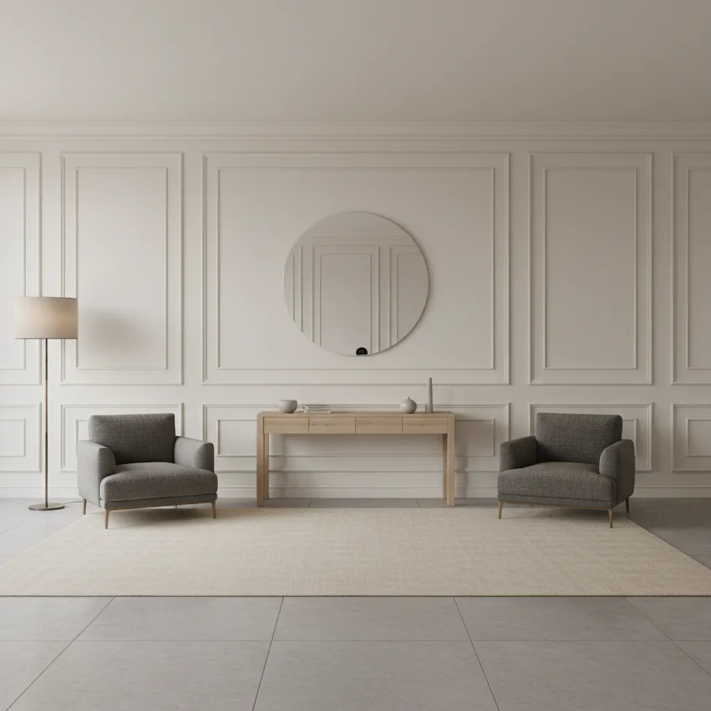 extruded decorative wall panel molding profile in 3D interior model
