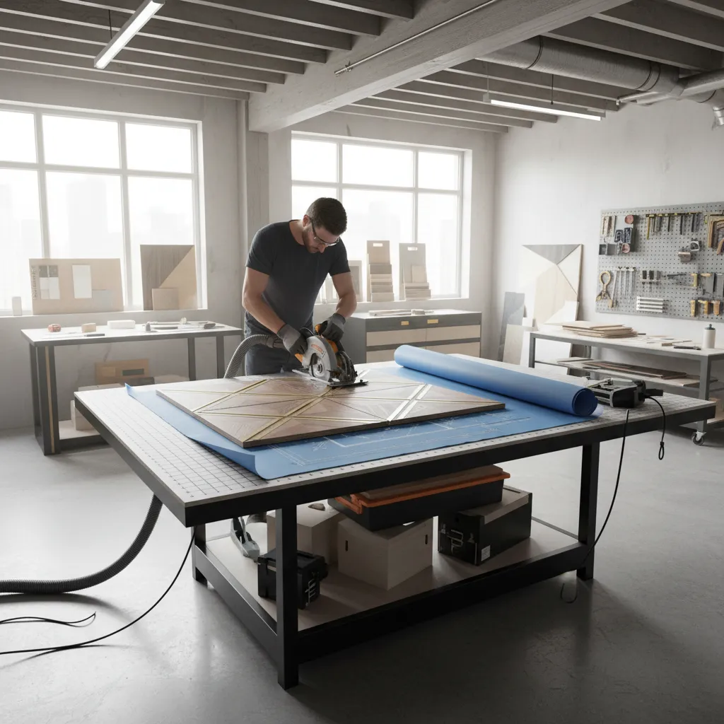 Cutting and placing 4x8 wall panels according to layout plan