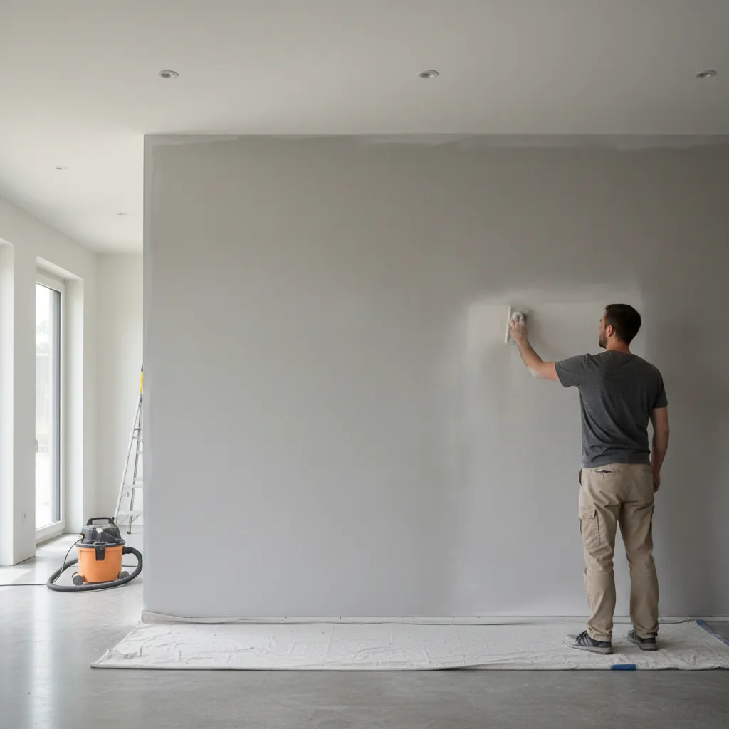 light sanding of painted wall before applying limewash glaze