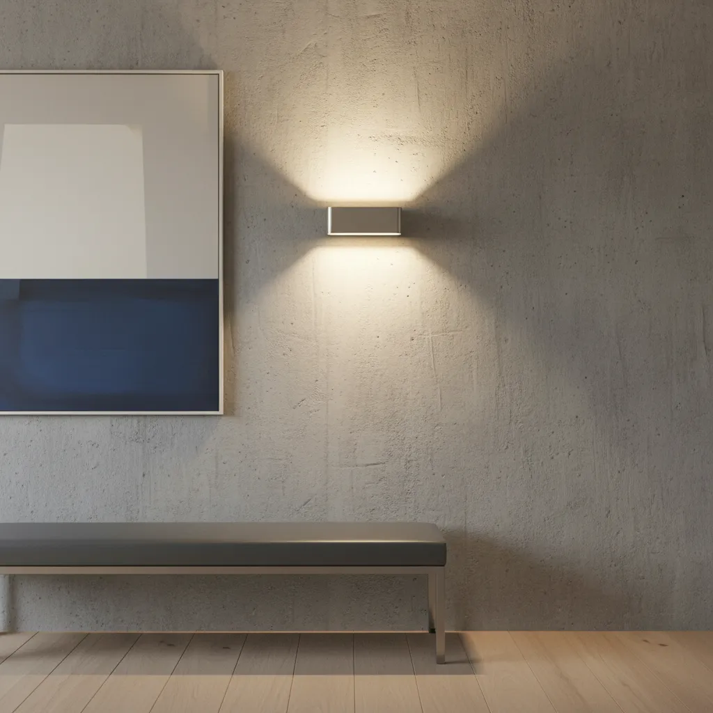 Illustration of wall sconce light spread pattern on wall