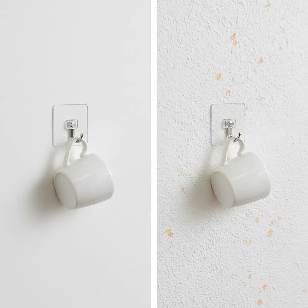 Comparison of smooth wall and textured wall surfaces for adhesive mounting