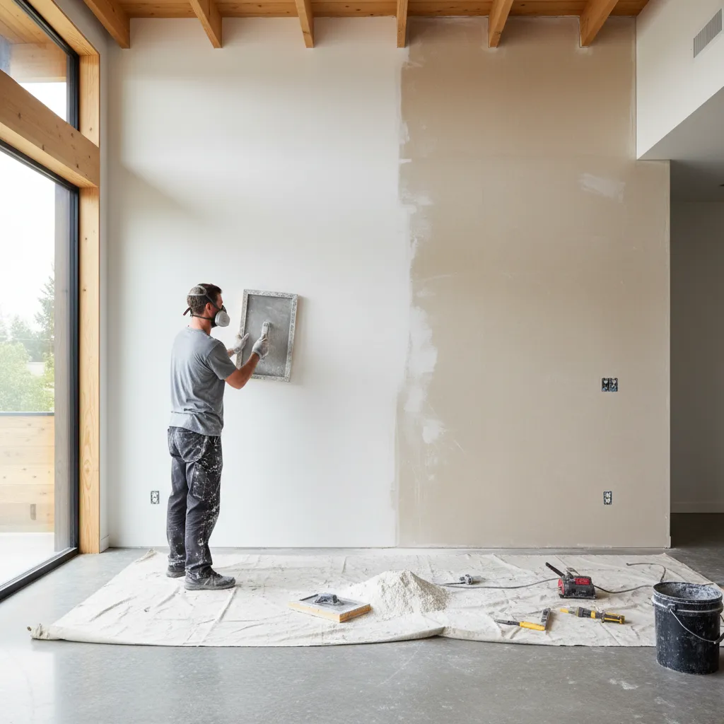 Sanding textured wall before painting mural