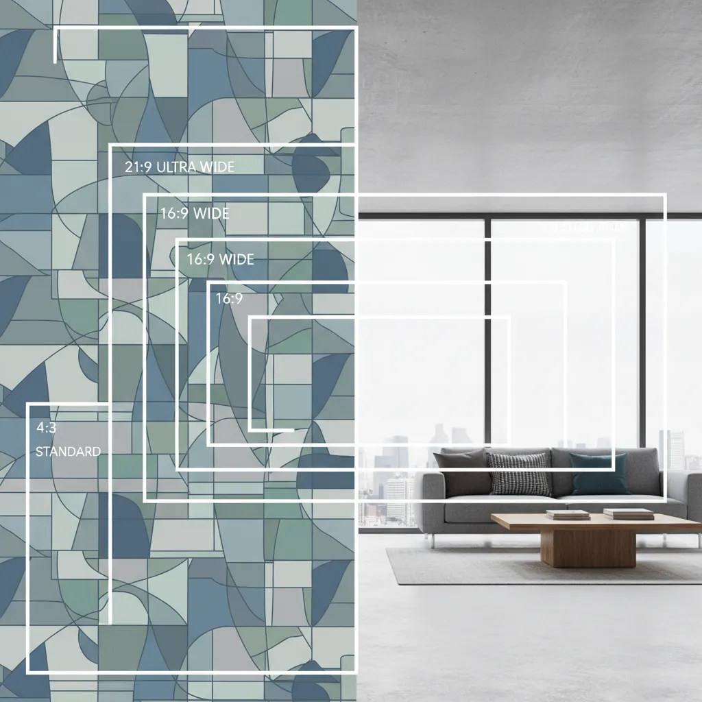 visual guide showing different wallpaper aspect ratio crops