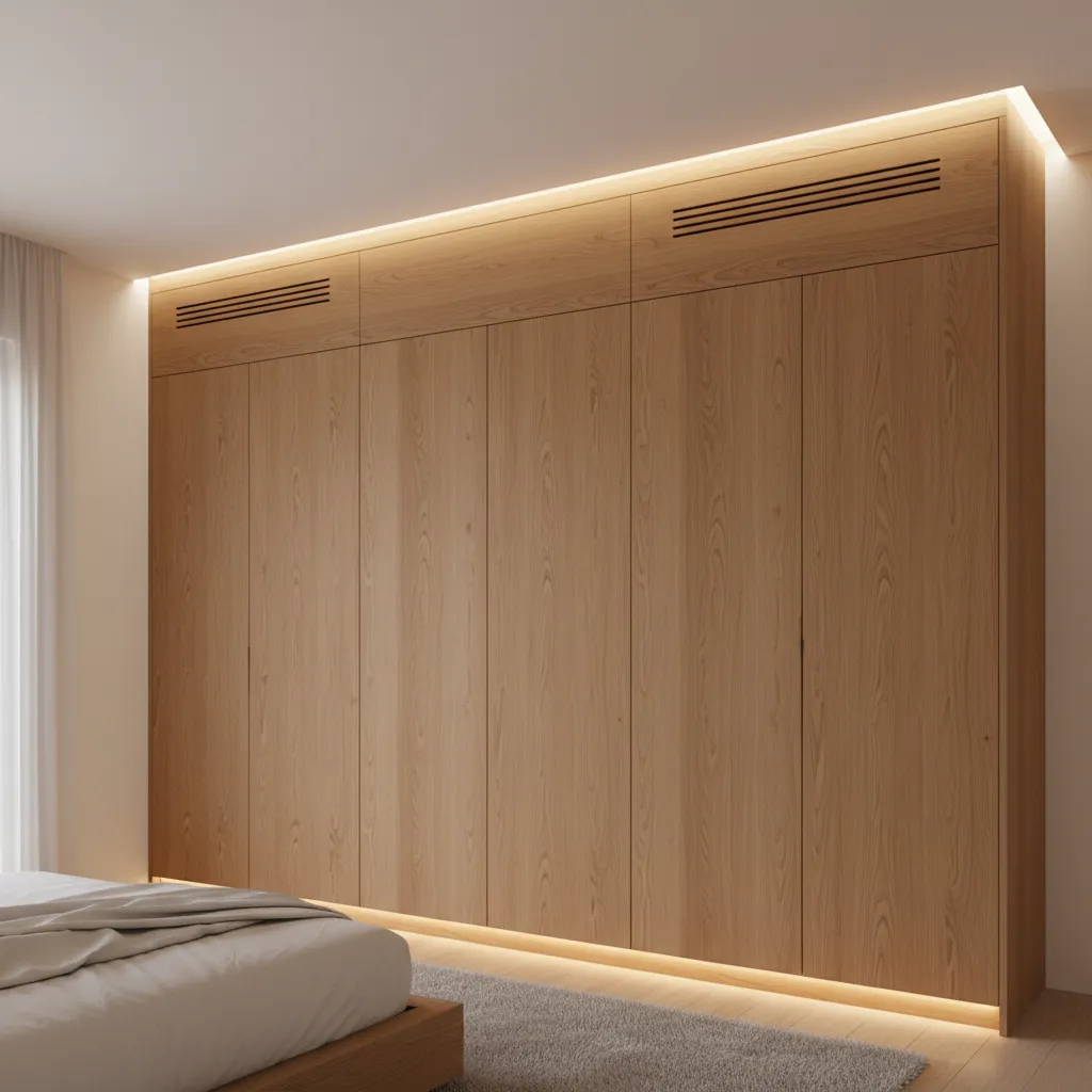 built in wardrobe ventilation slots near ceiling panel